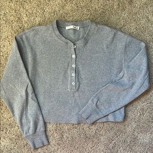 Wilfred Gray crop Long Sleeve Henley